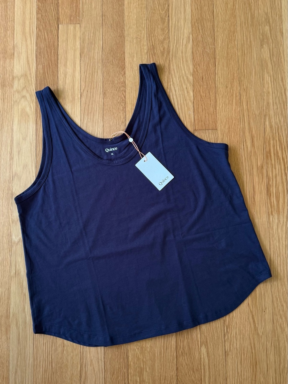 Quince Women's Navy Scoop Neck Tank Top - Deep Navy XL